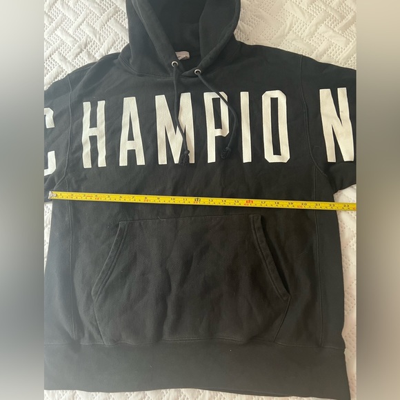Champion Reverse Weave Men’s Large Black White Hoodie - Picture 9 of 11